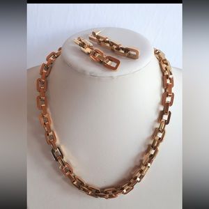 EDDIE BORGO couture 12 karat yellow gold plate hand carved jewelry set